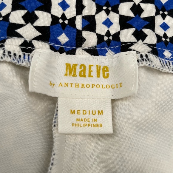 Maeve by Anthropologie Flare Pull On Geo Pants with Black Track Stripe - Picture 4 of 4